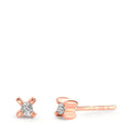 Orecchini a bottone Oro rosso 750/18 carati Diamante 0.01 ct, 2 pietra, w-si Ø3.5 mm