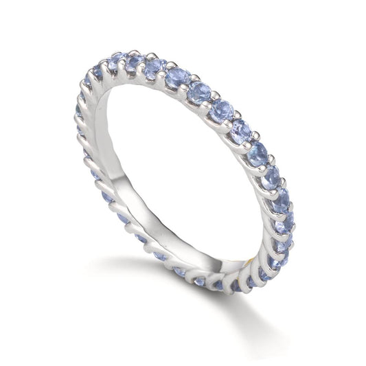 Anelli di memoria Oro bianco 750/18 carati Tanzanite 1.20 ct, 30 pietra