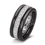 Anello Oro bianco 750/18 carati, Ceramica Diamante 1 ct, 25 pietra, [Brillant]