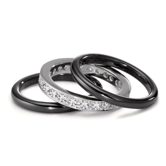 Anello Oro bianco 750/18 carati, Ceramica Diamante 1 ct, 25 pietra, [Brillant]