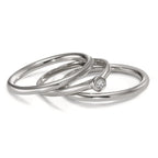 Anello Oro bianco 750/18 carati Diamante 0.03 ct, w-si