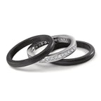 Anello Oro bianco 750/18 carati, Carbonio Diamante 0.50 ct, 35 pietra, w-si