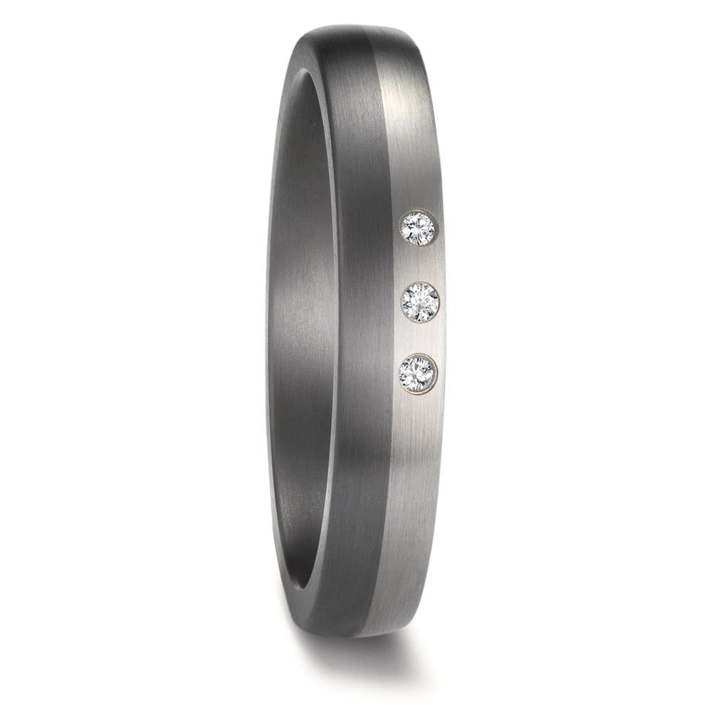 Anello del partner 999 Tantalio, Platino 950 Diamante 0.03 ct, 3 pietra, w-si