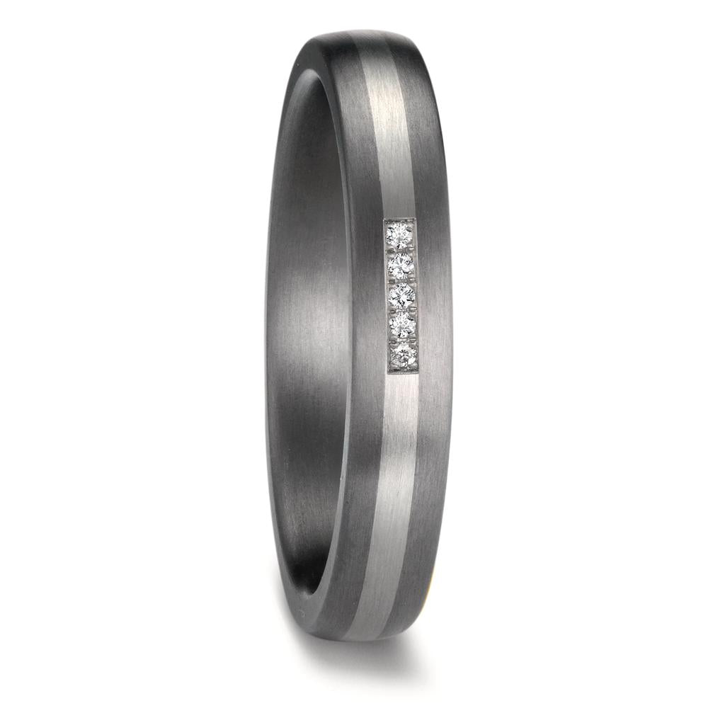 Anello del partner 999 Tantalio, Platino 950 Diamante 0.017 ct, 5 pietra, w-si