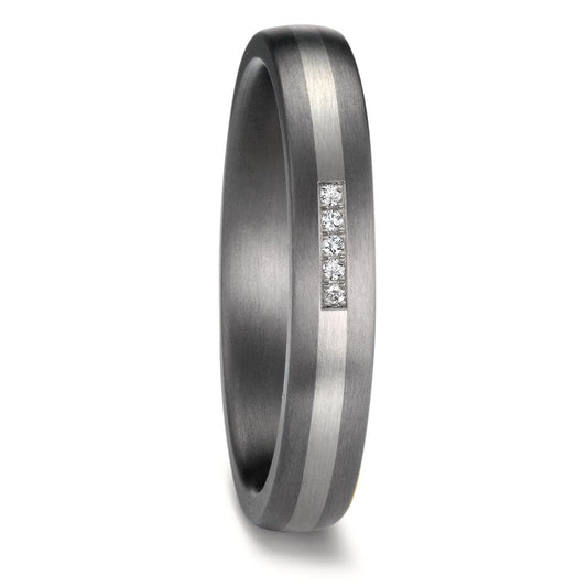 Anello del partner 999 Tantalio, Platino 950 Diamante 0.017 ct, 5 pietra, w-si