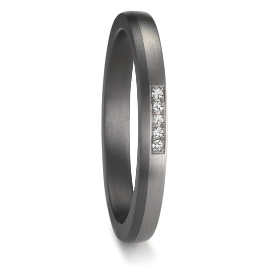 Anello del partner 999 Tantalio, Platino 950 Diamante 0.035 ct, 5 pietra, w-si