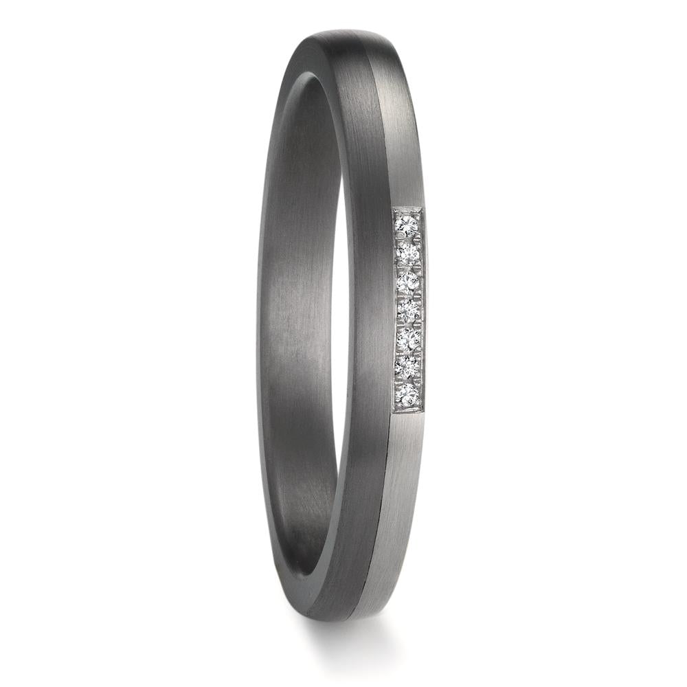 Anello del partner 999 Tantalio, Platino 950 Diamante 0.025 ct, 7 pietra, w-si