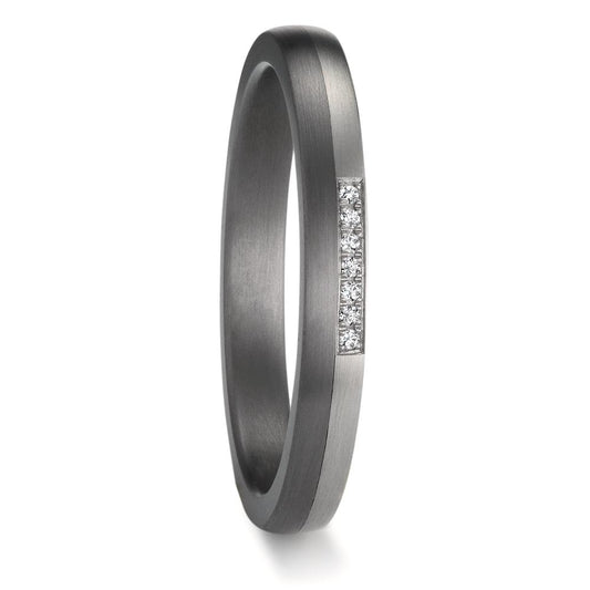 Anello del partner 999 Tantalio, Platino 950 Diamante 0.025 ct, 7 pietra, w-si