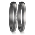 Anello del partner 999 Tantalio, Platino 950 Diamante 0.025 ct, 7 pietra, w-si