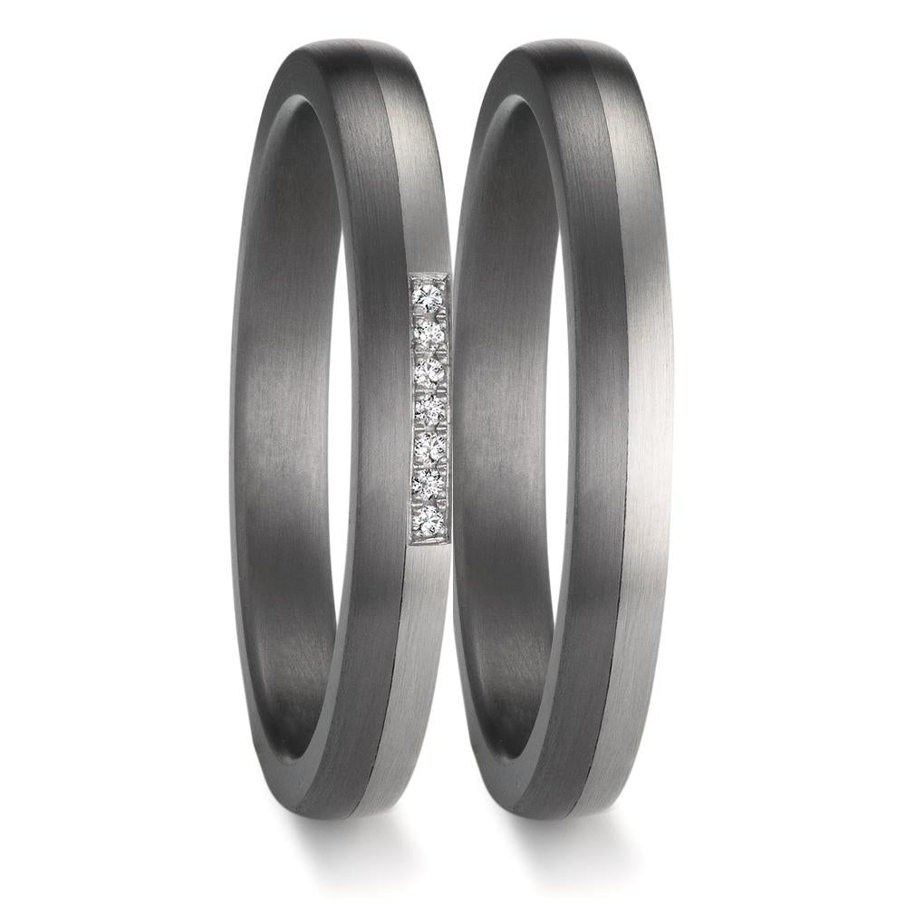 Anello del partner 999 Tantalio, Platino 950 Diamante 0.025 ct, 7 pietra, w-si