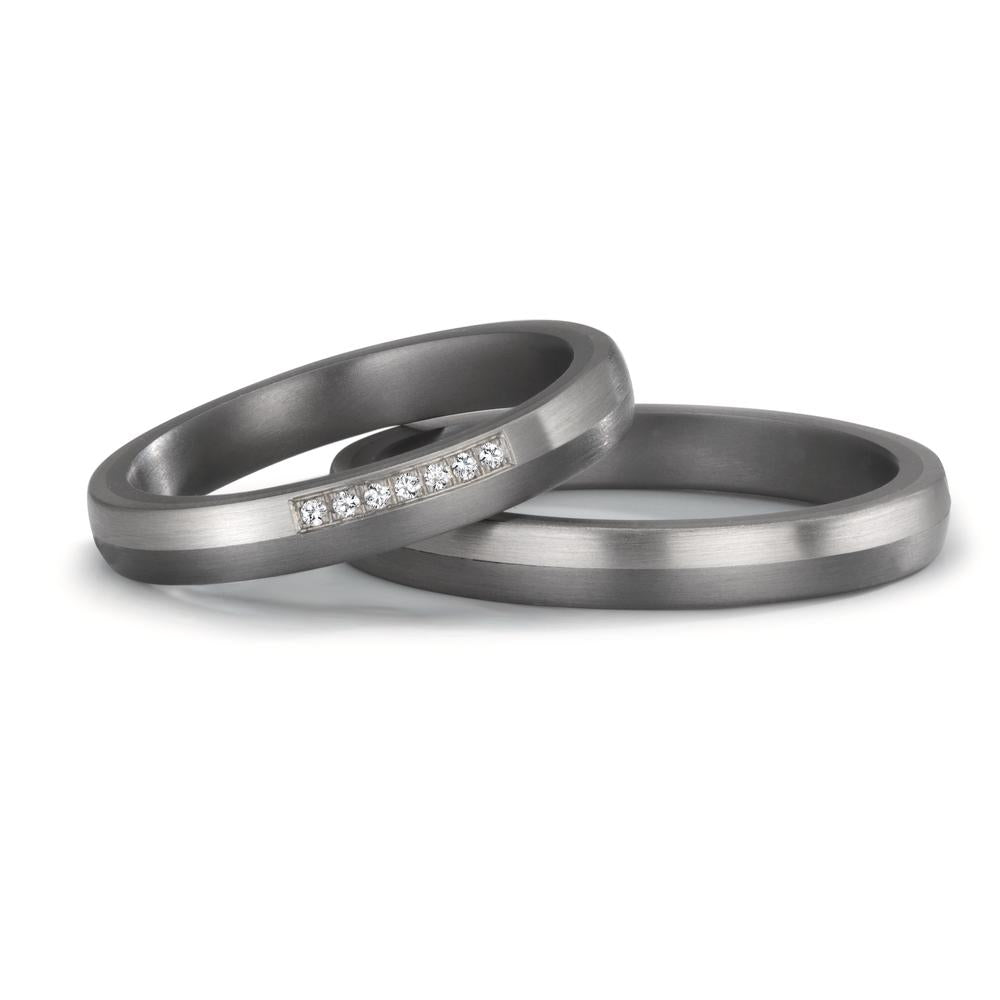 Anello del partner 999 Tantalio, Platino 950 Diamante 0.025 ct, 7 pietra, w-si