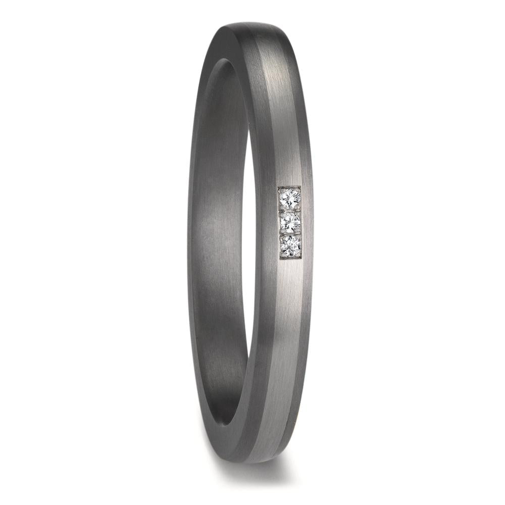 Anello del partner 999 Tantalio, Platino 950 Diamante 0.01 ct, 3 pietra, w-si
