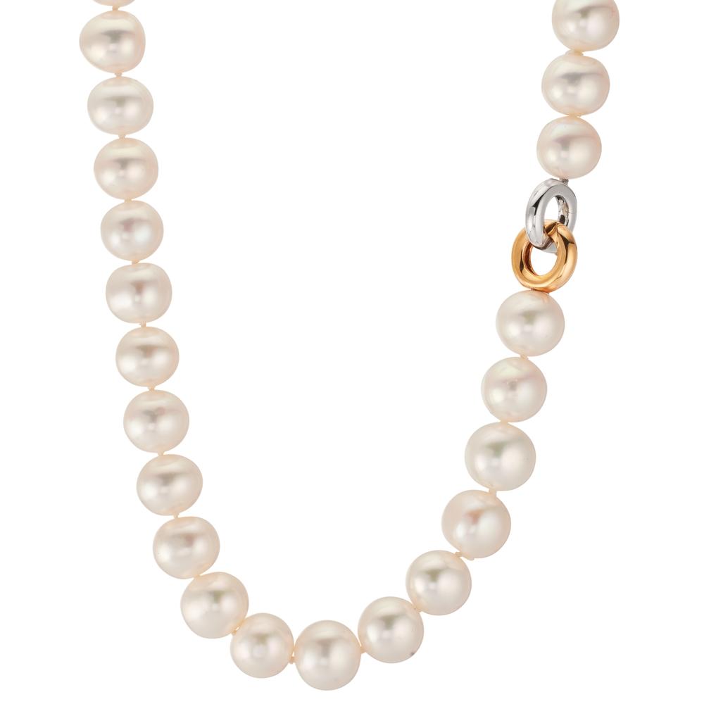 Collana Oro bianco 750/18 carati, Oro rosso 750/18 carati Perla coltivata d'acqua dolce 44 cm