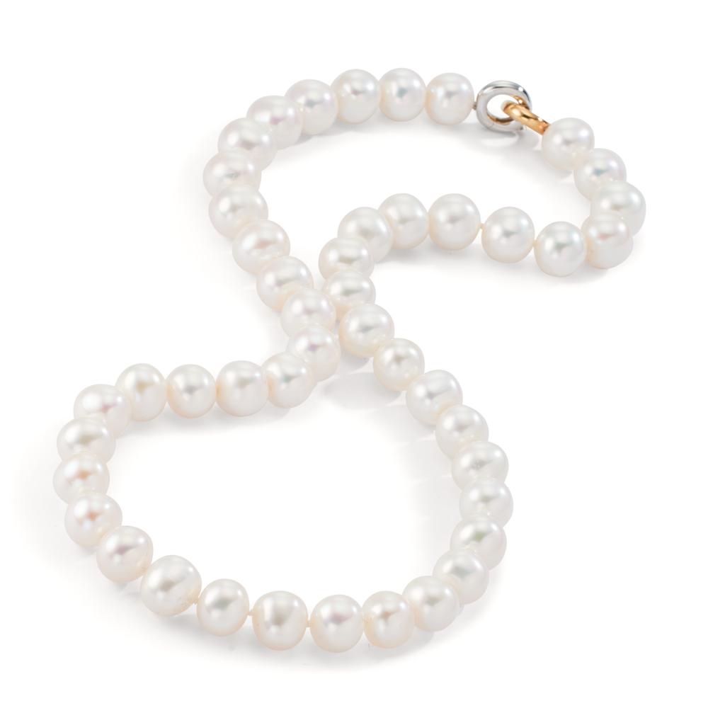 Collana Oro bianco 750/18 carati, Oro rosso 750/18 carati Perla coltivata d'acqua dolce 44 cm