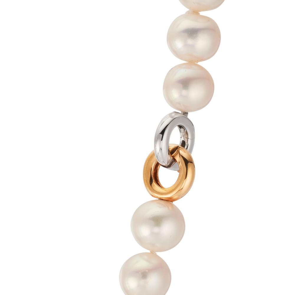 Collana Oro bianco 750/18 carati, Oro rosso 750/18 carati Perla coltivata d'acqua dolce 44 cm