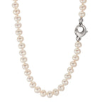 Collana Oro bianco 750/18 carati Perla coltivata d'acqua dolce bianco, 5.5 mm 46 cm