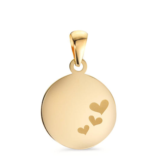 Ciondolo incisione Oro giallo 585/14 kt Cuore Ø12 mm