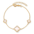 Bracciale Argento Zirconia giallo dorato Madreperla bianco