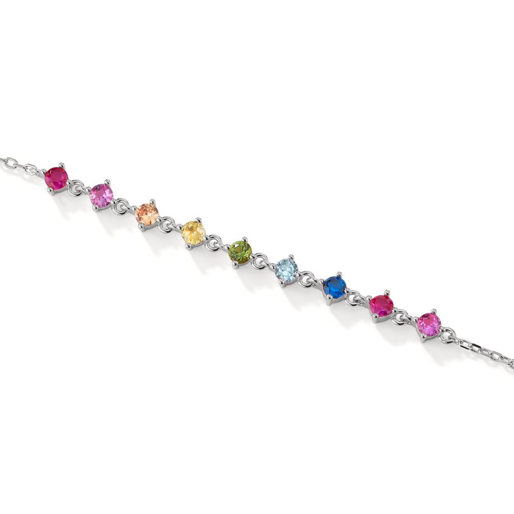 Bracciale Argento Zirconia 9 pietra rodiato 16-19 cm