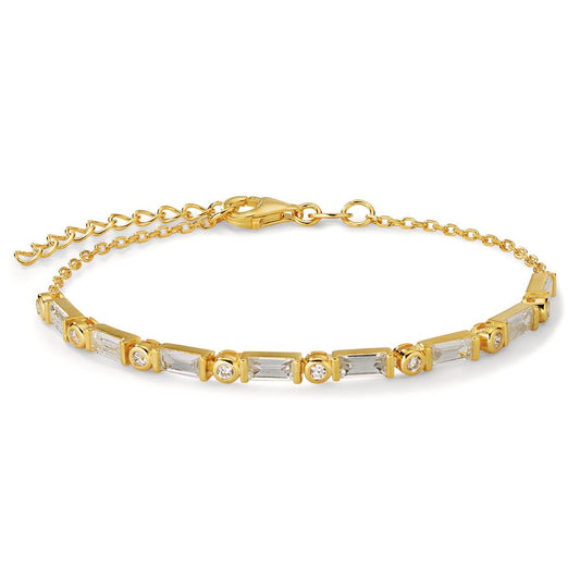 Bracciale Argento Zirconia 16 pietra giallo dorato 15.5-18.5 cm