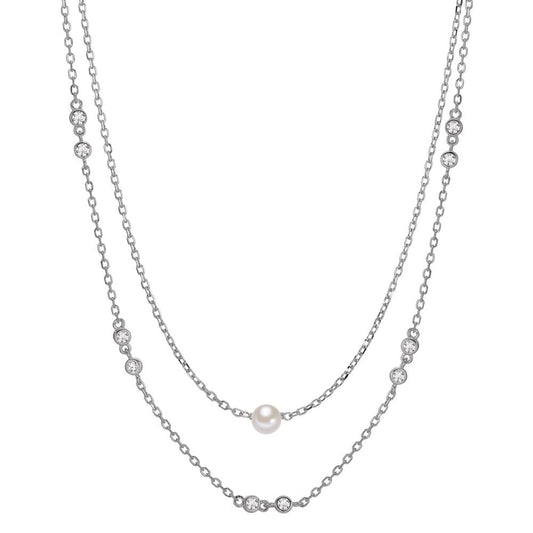 Collana Argento Zirconia 10 pietra rodiato 40-45 cm