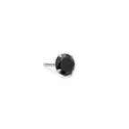 Orecchini a bottone 1 pz Argento Zirconia nero Ø7 mm