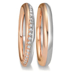 Anello del partner Oro bianco 750/18 carati, Oro rosa 750/18 carati
