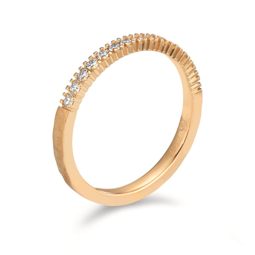 Anello del partner Oro rosa 750/18 carati Diamante 0.225 ct, 15 pietra, w-si