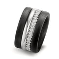Set di anelli Oro bianco 750/18 carati, Carbonio Zirconia