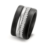 Set di anelli Oro bianco 750/18 carati, Carbonio Zirconia