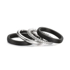 Set di anelli Oro bianco 750/18 carati, Carbonio Zirconia