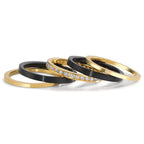 Set di anelli Oro giallo 750/18 carati, Titanio Diamante 0.50 ct, w-si