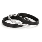Set di anelli Oro bianco 750/18 carati, Carbonio Diamante 0.045 ct, 9 pietra, w-si