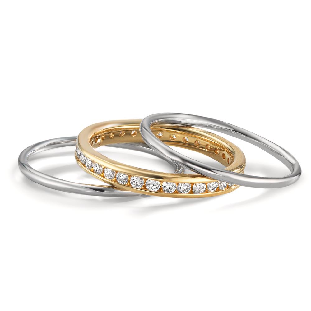 Set di anelli Oro giallo 750/18 carati, Oro bianco 750/18 carati Diamante 0.50 ct, w-si