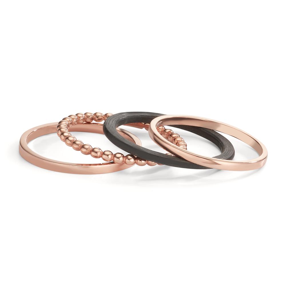 Set di anelli Oro rosso 585/14 kt, Carbonio