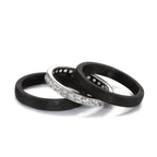 Set di anelli Oro bianco 750/18 carati, Carbonio Zirconia