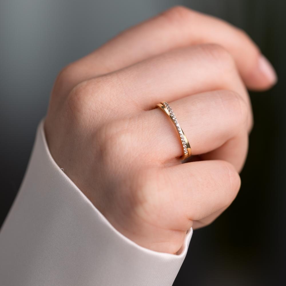 Anelli impilabili Argento Zirconia 19 pietra rosa dorato