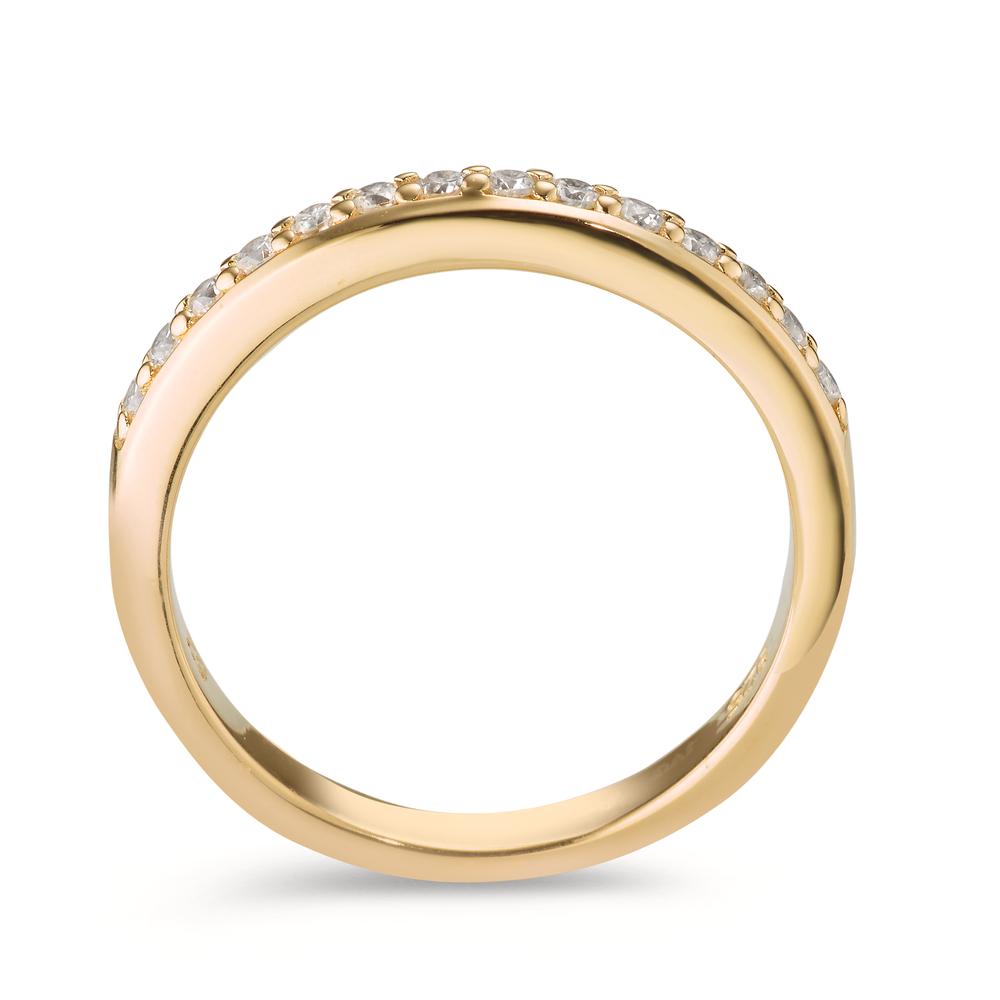 Anelli di memoria Argento Zirconia 14 pietra giallo dorato