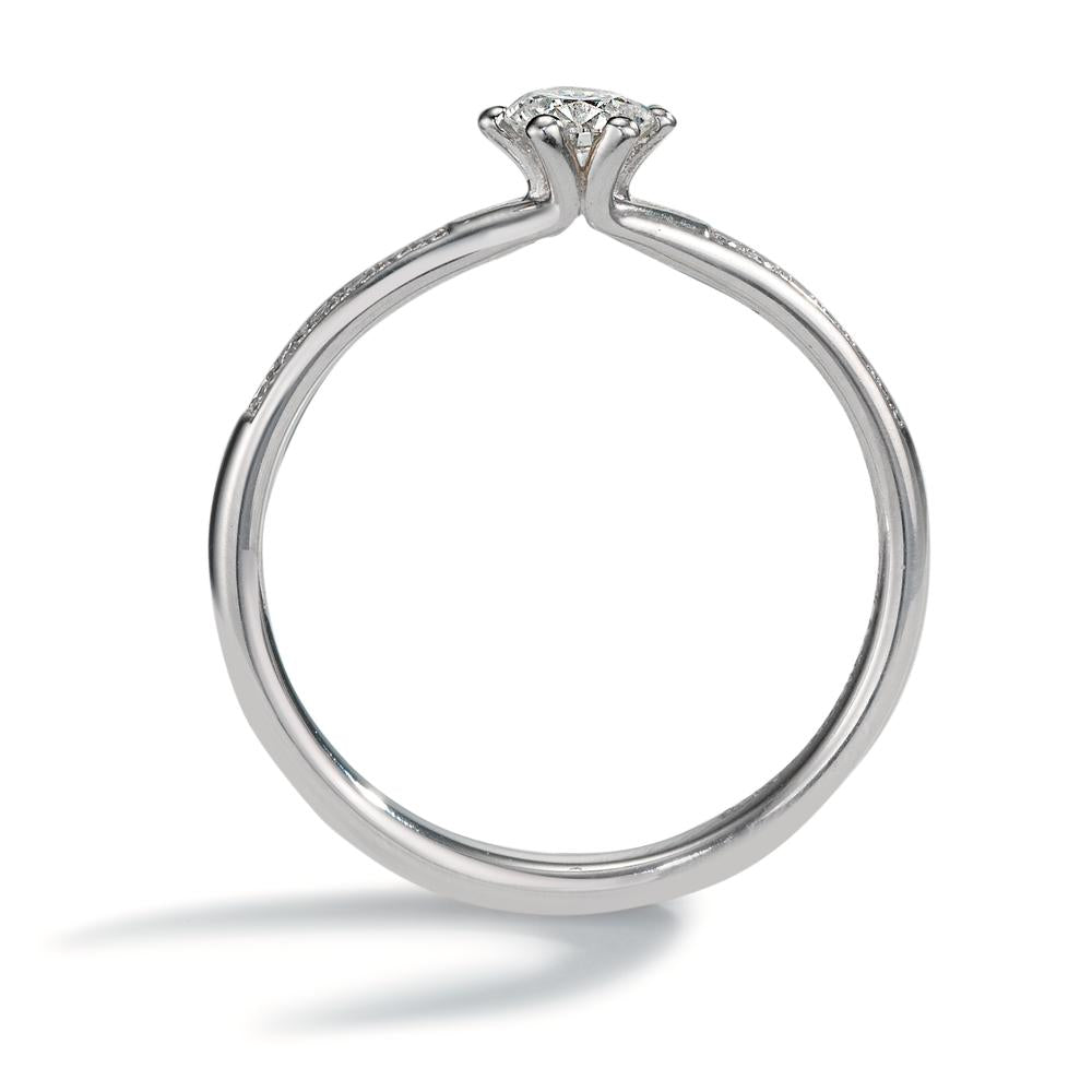 Anello solitario Platino 950 Diamante 0.364 ct, 13 pietra, w-si, GIA