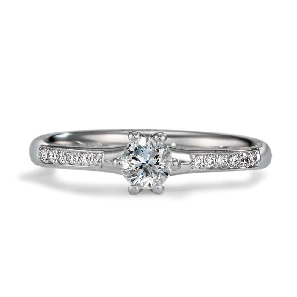 Anello solitario Platino 950 Diamante 0.364 ct, 13 pietra, w-si, GIA