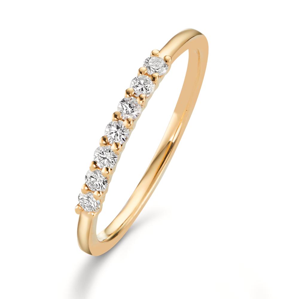 Anello del partner Oro giallo 750/18 carati Diamante 0.259 ct, 7 pietra, w-si