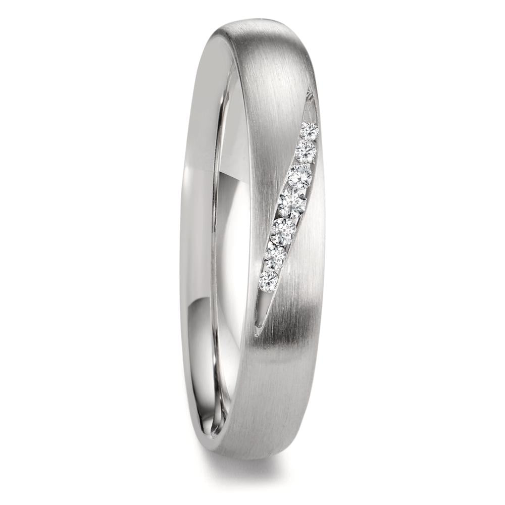 Anello del partner Platino 950 Diamante 0.072 ct, 7 pietra, w-si