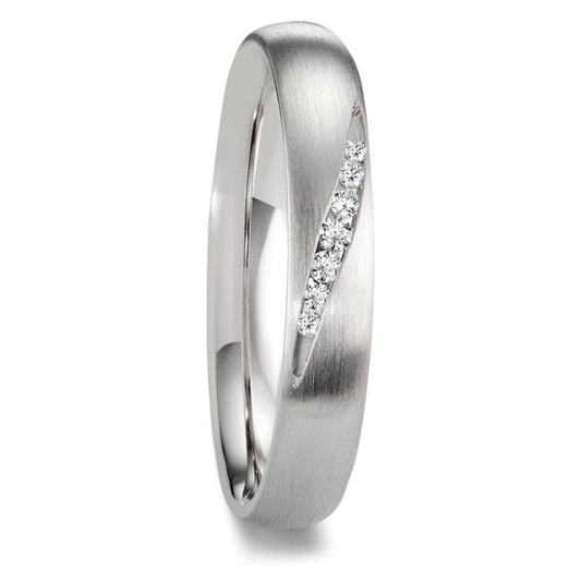 Anello del partner Platino 950 Diamante 0.072 ct, 7 pietra, w-si