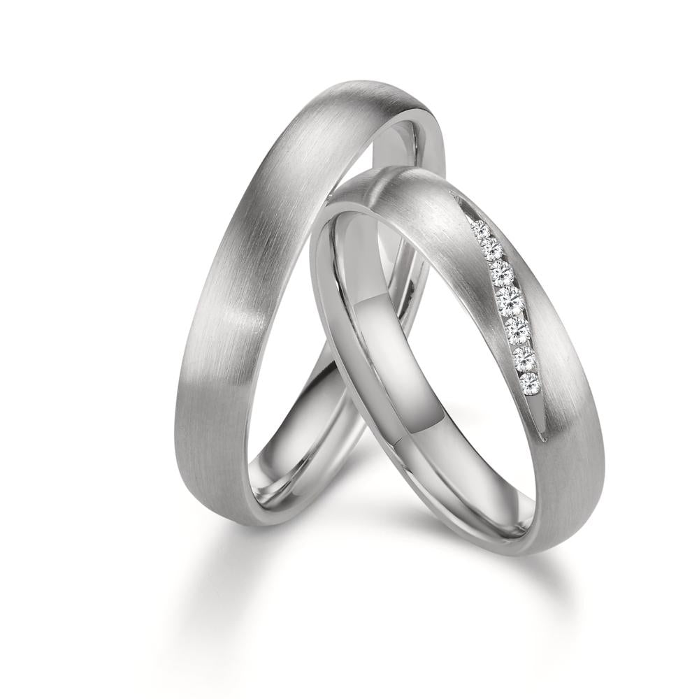 Anello del partner Platino 950 Diamante 0.072 ct, 7 pietra, w-si