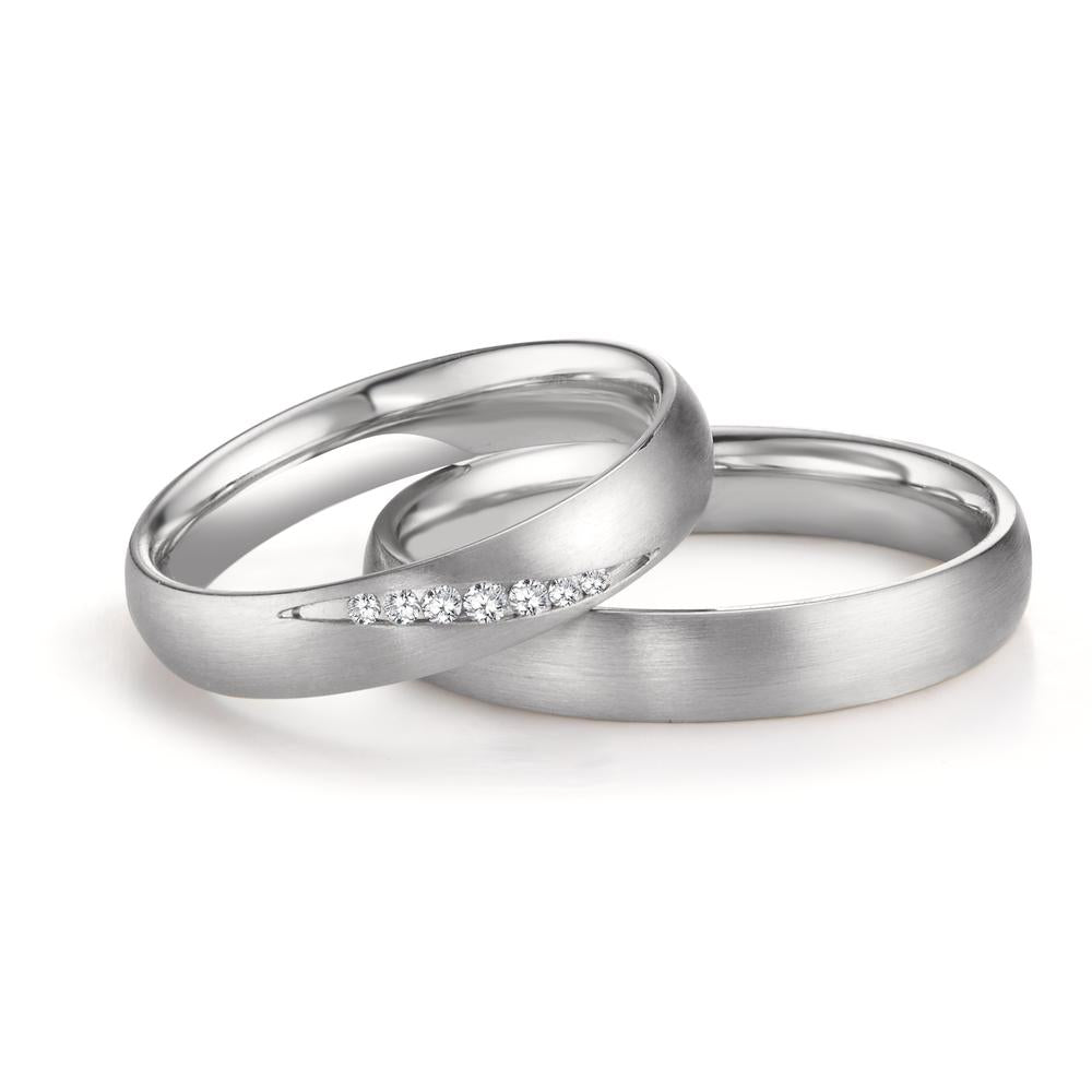 Anello del partner Platino 950 Diamante 0.072 ct, 7 pietra, w-si
