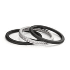 Set di anelli Oro bianco 375/9K, Carbonio Zirconia