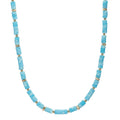 Collana Acciaio inossidabile Amazzonite giallo rivestimento IP 43-46 cm