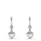 Orecchini a cerchio con pendente Argento Cuore