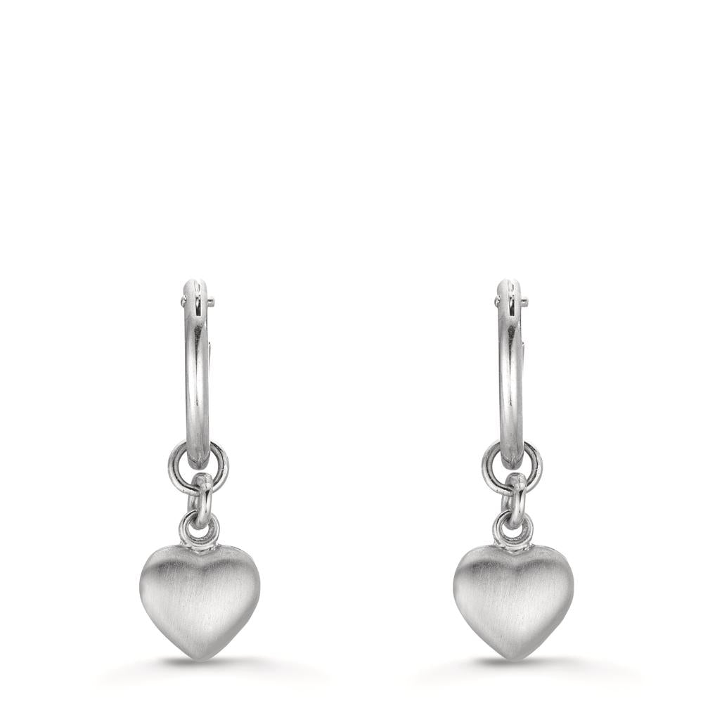 Orecchini a cerchio con pendente Argento Cuore