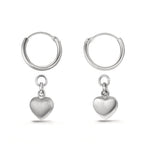Orecchini a cerchio con pendente Argento Cuore